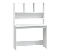 vidaXL Escritorio con estantes Madera contrachapada Blanco 102x45x148 cm