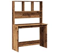 vidaXL Escritorio con estantes Madera ingeniería envejecida 102x45x148 cm, Oficina/Estudio