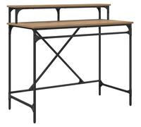 vidaXL Escritorio estilo artesanal, roble, 100 x 50 x 90 cm, material de madera