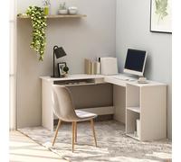 vidaXL Escritorio forma de L madera contrachapada blanco 120x140x75 cm