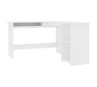 vidaXL Escritorio Forma de L Madera contrachapada Blanco 120x140x75 cm