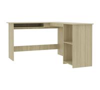 vidaXL Escritorio forma de L madera contrachapada roble 120x140x75 cm
