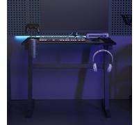 vidaXL Escritorio gaming con LED patas en forma Z negro 90x60x75 cm