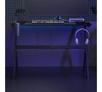 vidaXL Escritorio gaming con luz LED forma Y negro 110x60x75 cm