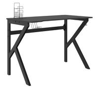 vidaXL Escritorio Gaming – Patas forma K – Mesa para juegos y oficina – Negro 110x60x75 cm