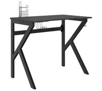 vidaXL Escritorio para juegos con patas en forma K Negro 90×60×75 cm
