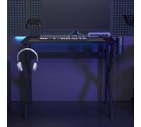 vidaXL Escritorio gaming con patas en forma de K negro 90x60x75 cm