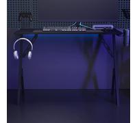 vidaXL Escritorio gaming con patas en forma de Y negro 110x60x75 cm