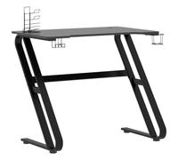vidaXL Escritorio Gaming con Patas en Forma de ZZ Negro 90x60x75 cm