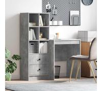 vidaXL Escritorio Gris Concreto 105,5 x 50 x 127 cm 2 uds.
