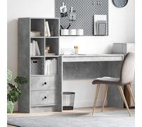 vidaXL Escritorio 145,5 x 40 x 127 cm 2 uds. Multicolor Gris hormigón