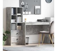 vidaXL Escritorio Gris Concreto 145.5 x 50 x 127 cm 2 uds. Gray