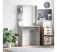 vidaXL Escritorio con estante Gris Concreto 78,5 x 37 x 154,5 cm