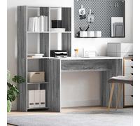 vidaXL Escritorio Gris Sonoma 138,5 x 55 x 143 cm Madera de ingeniería