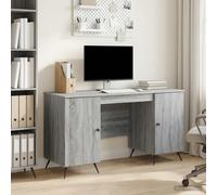 vidaXL Escritorio Gris Sonoma 142,5 x 50 x 75 cm Madera de Ingeniería