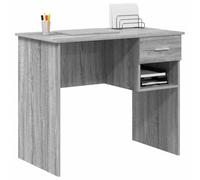 vidaXL Escritorio Rectangular Gris Sonoma 90x49x75 cm, madera de ingeniería, almacenamiento amplio