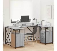 vidaXL Escritorio Gris Sonoma Madera de ingeniería 182 x 101 x 87,5 cm