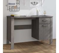 vidaXL Escritorio HAMAR madera maciza de pino gris claro 113x50x75 cm