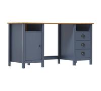 vidaXL Escritorio Hill Range madera de pino 150x50x74 cm en color Blanco/Gris | estructura resistente ideal para salón dormitorio o estudio