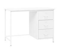 vidaXL Escritorio industrial con cajones acero blanco 105x52x75 cm