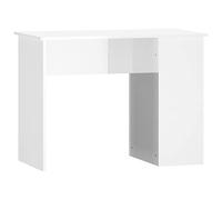 vidaXL Escritorio de madera contrachapada blanco brillante 100x55x75 cm