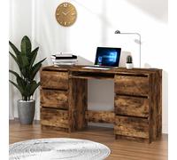 vidaXL Escritorio madera contrachapada roble ahumado 140x50x77 cm