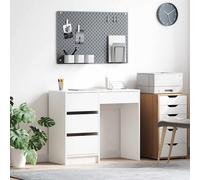 vidaXL Escritorio 90 x 37.5 x 75 cm con cajón, madera de ingeniería texturizada, minimalista