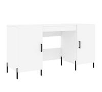 vidaXL Escritorio Madera de ingeniería Blanco 140x50x75 cm, Escritorio de Ordenador, Escritorio de Estudio, Muebles de Oficina en casa
