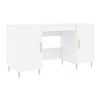 vidaXL Escritorio Madera de ingeniería Blanco 140x50x75 cm, Escritorio de Ordenador, Escritorio de Estudio, Muebles de Oficina en casa