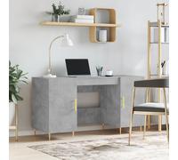 vidaXL Escritorio madera de ingeniería gris hormigón 140x50x75 cm