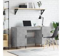 Escritorio gris hormigón de vidaXL, 140x50x75 cm, fabricado en material de madera