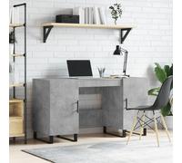 vidaXL Escritorio madera de ingeniería gris hormigón 140x50x75 cm