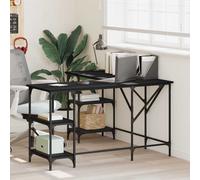vidaXL Escritorio madera de ingeniería negro 139x139x75 cm