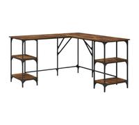 vidaXL Escritorio Madera de ingeniería Roble Ahumado 139x139x75 cm