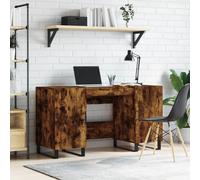 vidaXL Escritorio madera de ingeniería roble ahumado 140x50x75 cm