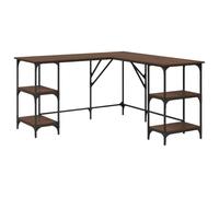 vidaXL Escritorio Mesa de estudio madera de ingeniería roble marrón 139x139x75 cm