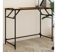 vidaXL Escritorio madera ingeniería y acero roble ahumado 100x45x76 cm