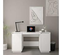 Escritorio Madera Maciza De Pino Blanco 140x50x75 Cm Vidaxl