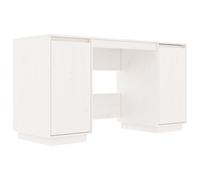 vidaXL Escritorio madera maciza de pino blanco 140x50x75 cm