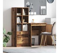 Escritorio Con Cajón Con Estante 2 Pcs Madera Vieja Vidaxl