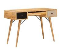 vidaXL Escritorio 110 x 55 x 76 cm Madera de mango maciza Marrón moderno minimalista