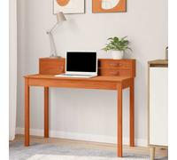 vidaXL Escritorio Marrón cera 110 x 50 x 93 cm Madera de Pino Sólido