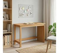 vidaXL Escritorio 112 x 50 x 75 cm – Madera de pino macizo, marrón miel, diseño minimalista