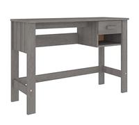 vidaXL Escritorio Mesa de Consola Pasillo Oficina Ordenador Despacho Estudio Lectura Auxiliar de Madera Maciza de Pino Gris Claro 110x40x75 cm