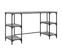 vidaXL Escritorio, Mesa de Trabajo Rectangular, Escritorio de Computadora, Mesa para Oficina Estudio, Metal y Madera de Ingeniería Gris Sonoma