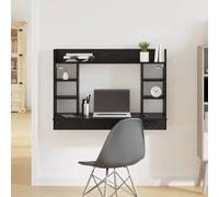 vidaXL Escritorio de pared roble negro 105x48x75 cm moderno y compacto