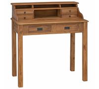 Escritorio vidaXL, color natural, 89,5 x 49,5 x 100 cm, madera maciza de teca