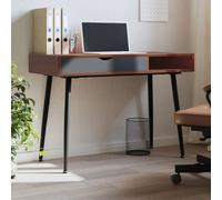 vidaXL Escritorio ordenador cajón madera ingeniería marrón 110x50x75cm