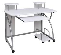 vidaXL Escritorio ordenador madera contrachapada blanco 110x52x88,5 cm