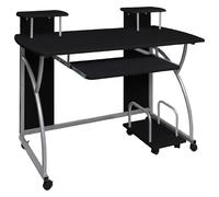 vidaXL Escritorio ordenador madera contrachapada negro 110x52x88,5 cm